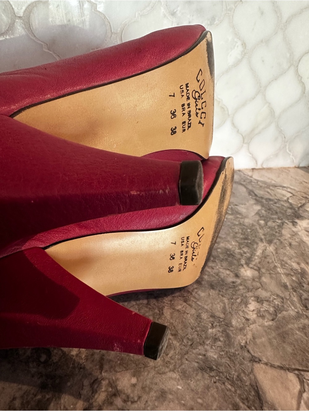 Colcci Pink Leather Western Ankle Booties Size 7 / EU 38 Made in Brazil - Picture 8 of 10